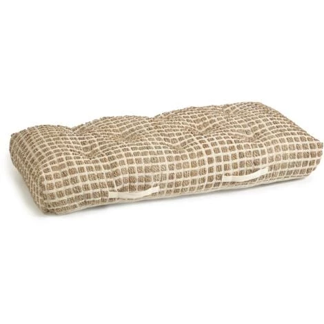 Kave Home - Coussin De Sol Et Palette Adelma En Jute Et Coton Blanc Et Naturel 60 X 120 Cm - Naturel 3 Kave Home - Coussin De Sol Et Palette Adelma En Jute Et Coton Blanc Et Naturel 60 X 120 Cm - Naturel