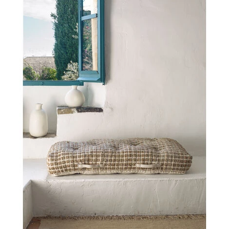 Kave Home - Coussin De Sol Et Palette Adelma En Jute Et Coton Blanc Et Naturel 60 X 120 Cm - Naturel 4 Kave Home - Coussin De Sol Et Palette Adelma En Jute Et Coton Blanc Et Naturel 60 X 120 Cm - Naturel – Image 2