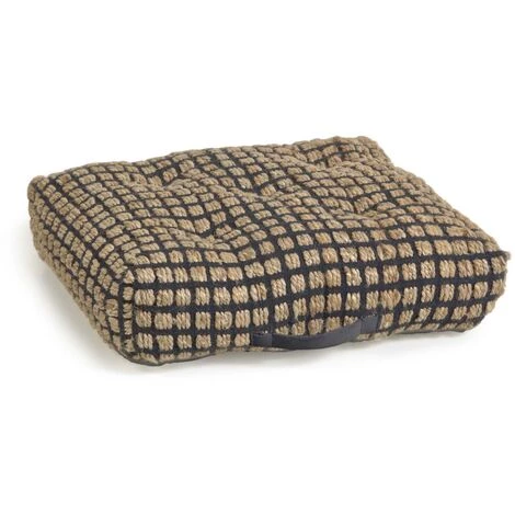Kave Home - Coussin De Sol Et Palette Adelma En Jute Et Coton Noir Et Naturel 63 X 63 Cm - Naturel 3 Kave Home - Coussin De Sol Et Palette Adelma En Jute Et Coton Noir Et Naturel 63 X 63 Cm - Naturel