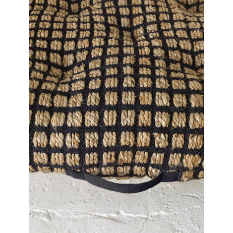 Kave Home - Coussin De Sol Et Palette Adelma En Jute Et Coton Noir Et Naturel 63 X 63 Cm - Naturel 4 Kave Home - Coussin De Sol Et Palette Adelma En Jute Et Coton Noir Et Naturel 63 X 63 Cm - Naturel – Image 2