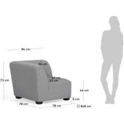 Kave Home - Module D'angle Legara Gris 84 X 84 Cm - Gris -KAVE HOME Soldes 2022 31954526 5