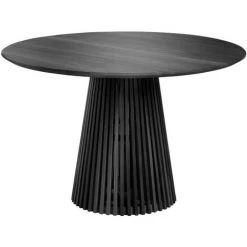 Kave Home - Table Ronde Jeanette En Bois De Mindy Massif Noir Ø 120 Cm - Noir