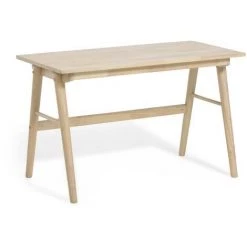 Kave Home - Bureau Curie Bois D'hévéa Massif 120 X 60 Cm - Naturel