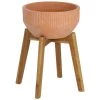 Kave Home - Cache-pot Subject En Terre Cuite Et Bois Massif D'acacia Ø 27,5 Cm - Naturel
