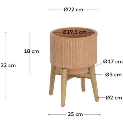 Kave Home - Cache-pot Elima En Terre Cuite Et Bois Massif D'acacia Ø 19,5 Cm - Naturel 7 Kave Home - Cache-pot Elima En Terre Cuite Et Bois Massif D'acacia Ø 19,5 Cm - Naturel -KAVE HOME Soldes 2022 32609097 3