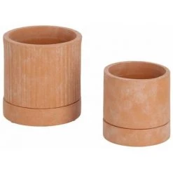 Kave Home - Lot De 2 Pots En Terre Cuite Janaina Ø 18 Cm / Ø 12 Cm - Naturel