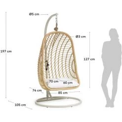 Kave Home - Fauteuil Suspendu Sur Pied Ekaterina - Naturel 9 Kave Home - Fauteuil Suspendu Sur Pied Ekaterina - Naturel -KAVE HOME Soldes 2022 32989773 4