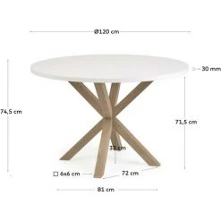 Kave Home - Table Ronde Full Argo En Mélaminé Blanc Et Pieds En Acier Effet Bois Ø 119 Cm - Blanc 7 Kave Home - Table Ronde Full Argo En Mélaminé Blanc Et Pieds En Acier Effet Bois Ø 119 Cm - Blanc -KAVE HOME Soldes 2022 33163176 3