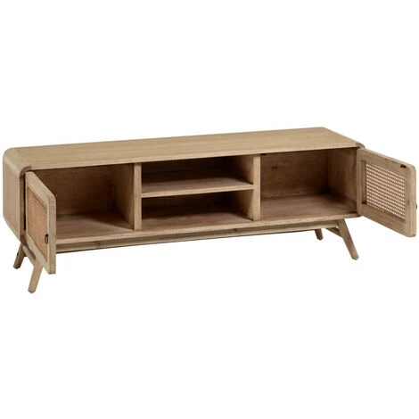 Kave Home - Meuble TV Nalu 2 Portes En Bois De Mindy Massif Et Rotin 150 X 50 Cm - Naturel 4 Kave Home - Meuble TV Nalu 2 Portes En Bois De Mindy Massif Et Rotin 150 X 50 Cm - Naturel – Image 2