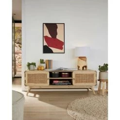 Kave Home - Meuble TV Nalu 2 Portes En Bois De Mindy Massif Et Rotin 150 X 50 Cm - Naturel 10 Kave Home - Meuble TV Nalu 2 Portes En Bois De Mindy Massif Et Rotin 150 X 50 Cm - Naturel -KAVE HOME Soldes 2022 33712724 4