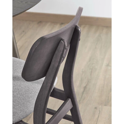Kave Home - Chaise Selia En Bois D'hévéa Massif Et Placage De Frêne Avec Revêtement Gris Clair - Marron 6 Kave Home - Chaise Selia En Bois D'hévéa Massif Et Placage De Frêne Avec Revêtement Gris Clair - Marron – Image 4