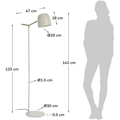 Kave Home - Lampadaire Alish - Beige 5 Kave Home - Lampadaire Alish - Beige – Image 3