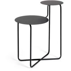 Kave Home - Table D'appoint Ronde Vidalita Métal Noir 56,5 X 35 Cm - Noir