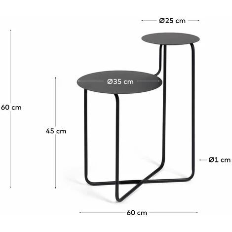 Kave Home - Table D'appoint Ronde Vidalita Métal Noir 56,5 X 35 Cm - Noir 5 Kave Home - Table D'appoint Ronde Vidalita Métal Noir 56,5 X 35 Cm - Noir – Image 3