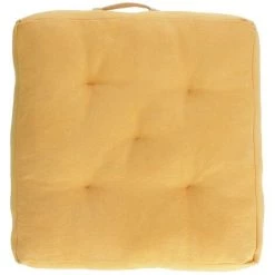 Kave Home - Coussin De Sol Sarit 100% Coton Moutarde 60 X 60 Cm - Moutarde