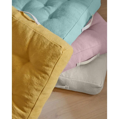 Kave Home - Coussin De Sol Sarit 100% Coton Moutarde 60 X 60 Cm - Moutarde 4 Kave Home - Coussin De Sol Sarit 100% Coton Moutarde 60 X 60 Cm - Moutarde – Image 2