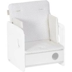 Kave Home - Coussin De Chaise Haute Nuun 100% Coton (GOTS) Pois Rose - Blanc