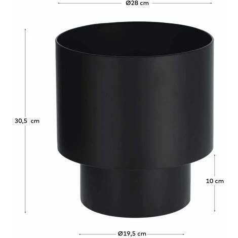 Kave Home - Cache-pot Rond Mash Métal Noir Ø 28 Cm - Noir 5 Kave Home - Cache-pot Rond Mash Métal Noir Ø 28 Cm - Noir – Image 3