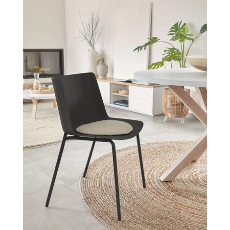 Kave Home - Chaise Hannia Noire - Noir 6 Kave Home - Chaise Hannia Noire - Noir – Image 4