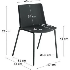 Kave Home - Chaise Hannia Noire - Noir 11 Kave Home - Chaise Hannia Noire - Noir -KAVE HOME Soldes 2022 34830005 5