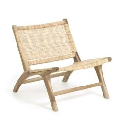 Kave Home - Fauteuil Beida Bois Massif De Tek - Naturel
