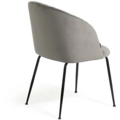 Kave Home - Chaise Lumina En Velours Gris Clair Et Pieds En Acier Noir - Gris 8 Kave Home - Chaise Lumina En Velours Gris Clair Et Pieds En Acier Noir - Gris -KAVE HOME Soldes 2022 35229492 3