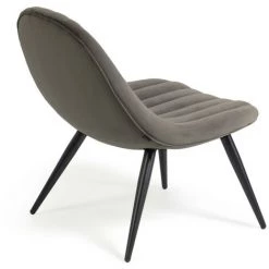 Kave Home - Chaise Marlene En Velours Gris Et Pieds En Acier Finition Noire - Gris -KAVE HOME Soldes 2022 36597193 3