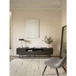 Kave Home - Chaise Marlene En Velours Gris Et Pieds En Acier Finition Noire - Gris -KAVE HOME Soldes 2022 36597193 4