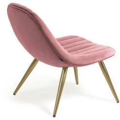 Kave Home - Chaise Marlene En Velours Rose Et Pieds En Acier Finition Dorée - Rose -KAVE HOME Soldes 2022 36597195 3
