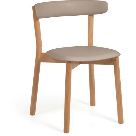 Kave Home - Chaise Santina Marron Et Bois De Hêtre Massif - Marron 4 Kave Home - Chaise Santina Marron Et Bois De Hêtre Massif - Marron – Image 2