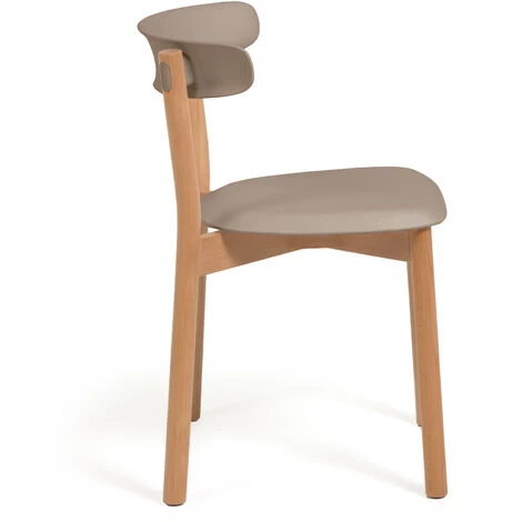 Kave Home - Chaise Santina Marron Et Bois De Hêtre Massif - Marron 5 Kave Home - Chaise Santina Marron Et Bois De Hêtre Massif - Marron – Image 3