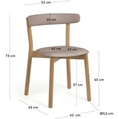 Kave Home - Chaise Santina Marron Et Bois De Hêtre Massif - Marron 11 Kave Home - Chaise Santina Marron Et Bois De Hêtre Massif - Marron -KAVE HOME Soldes 2022 37143695 5