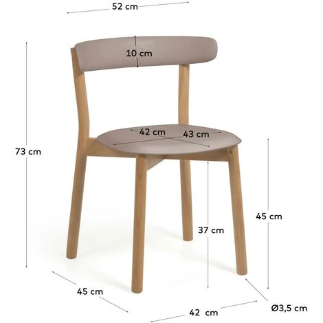 Kave Home - Chaise Santina Marron Et Bois De Hêtre Massif - Marron 7 Kave Home - Chaise Santina Marron Et Bois De Hêtre Massif - Marron – Image 5