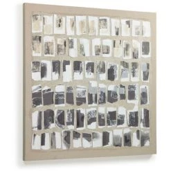 Kave Home - Toile Xiomara En Noir Et Blanc 80 X 80 Cm - Blanc