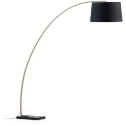 Kave Home - Lampadaire Juhe Métal Doré Et Marbre Noir - Noir