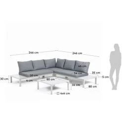 Kave Home - Salon De Jardin Duka Avec Canapé D'angle 5 Places Et Table En Aluminium Blanc - Blanc 11 Kave Home - Salon De Jardin Duka Avec Canapé D'angle 5 Places Et Table En Aluminium Blanc - Blanc -KAVE HOME Soldes 2022 39195862 5