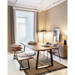 Kave Home - Chaise Auxtina En Velours Côtelé Rose Et Métal Noir - Rose -KAVE HOME Soldes 2022 39332306 4