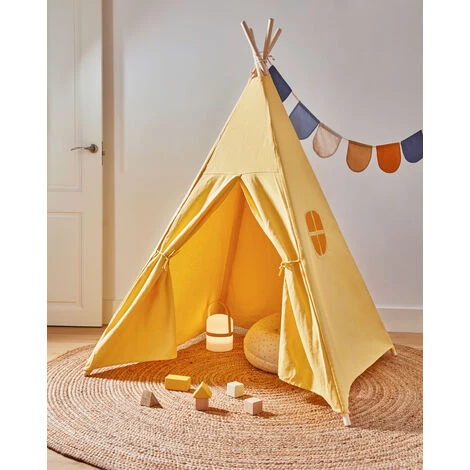 Kave Home - Tipi Darlyn 100 % Coton Moutarde Et Pieds En Bois Massif De Pin - Moutarde 5 Kave Home - Tipi Darlyn 100 % Coton Moutarde Et Pieds En Bois Massif De Pin - Moutarde – Image 3