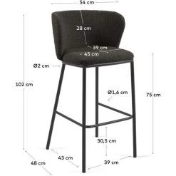 Kave Home - Tabouret Ciselia En Laine Bouclée Noire Et Métal Noir Hauteur 75 Cm - Noir 9 Kave Home - Tabouret Ciselia En Laine Bouclée Noire Et Métal Noir Hauteur 75 Cm - Noir -KAVE HOME Soldes 2022 39493446 4
