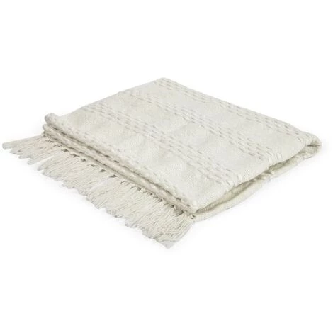 Kave Home - Plaid Beva Blanc 125 X 150 Cm - Blanc 3 Kave Home - Plaid Beva Blanc 125 X 150 Cm - Blanc
