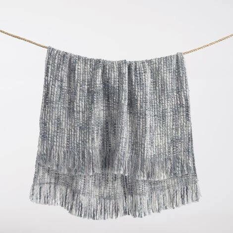 Kave Home - Plaid Persis Gris Et Bleu 125 X 150 Cm - Multicolore 4 Kave Home - Plaid Persis Gris Et Bleu 125 X 150 Cm - Multicolore – Image 2