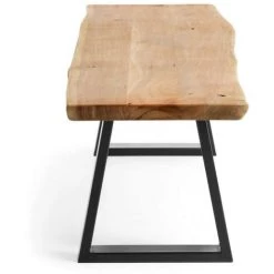 Kave Home - Banc Alaia En Bois D'acacia Massif Naturelle Et Pieds En Acier Noir 140 Cm - Naturel 8 Kave Home - Banc Alaia En Bois D'acacia Massif Naturelle Et Pieds En Acier Noir 140 Cm - Naturel -KAVE HOME Soldes 2022 39645464 3