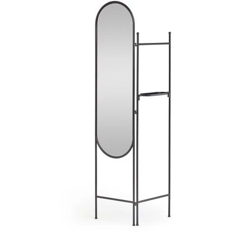 Kave Home - Paravent Avec Miroir Vaniria Métal Noir 82 X 183 Cm - Noir 3 Kave Home - Paravent Avec Miroir Vaniria Métal Noir 82 X 183 Cm - Noir