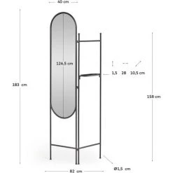 Kave Home - Paravent Avec Miroir Vaniria Métal Noir 82 X 183 Cm - Noir 9 Kave Home - Paravent Avec Miroir Vaniria Métal Noir 82 X 183 Cm - Noir -KAVE HOME Soldes 2022 39677868 4