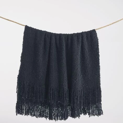 Kave Home - Plaid Corel Noir 125 X 150 Cm - Noir 4 Kave Home - Plaid Corel Noir 125 X 150 Cm - Noir – Image 2