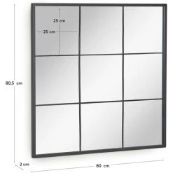 Kave Home - Miroir Mural Ulrica Métal Noir 80 X 80cm - Noir 7 Kave Home - Miroir Mural Ulrica Métal Noir 80 X 80cm - Noir -KAVE HOME Soldes 2022 39902110 3