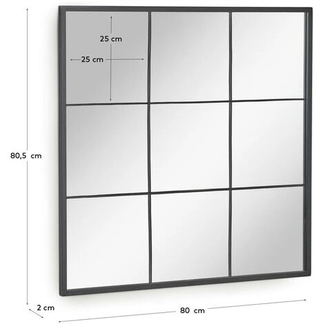 Kave Home - Miroir Mural Ulrica Métal Noir 80 X 80cm - Noir 5 Kave Home - Miroir Mural Ulrica Métal Noir 80 X 80cm - Noir – Image 3