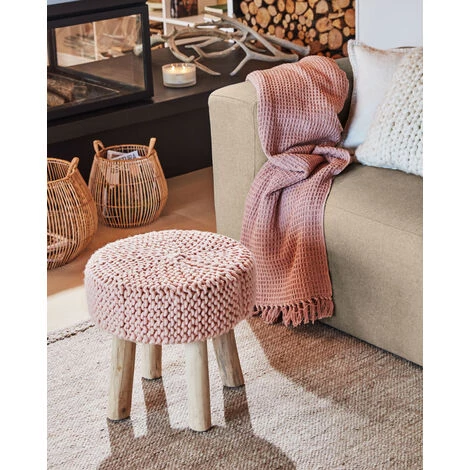 Kave Home - Repose-pieds Beneda 100% Laine Rose Ø 40cm 4 Kave Home - Repose-pieds Beneda 100% Laine Rose Ø 40cm – Image 2