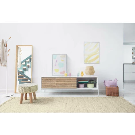 Kave Home - Repose-pieds Beneda 100% Laine Blanc Ø 40 Cm - Blanc 4 Kave Home - Repose-pieds Beneda 100% Laine Blanc Ø 40 Cm - Blanc – Image 2