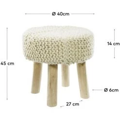 Kave Home - Repose-pieds Beneda 100% Laine Blanc Ø 40 Cm - Blanc 7 Kave Home - Repose-pieds Beneda 100% Laine Blanc Ø 40 Cm - Blanc -KAVE HOME Soldes 2022 40013227 3